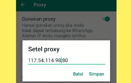 Alamat Proxy WhatsApp